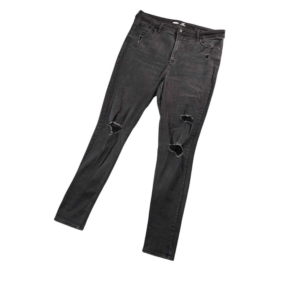 Old Navy Rockstar High Rise Super Skinny‎ Jeans 16 Tall Black Grunge Streetwear